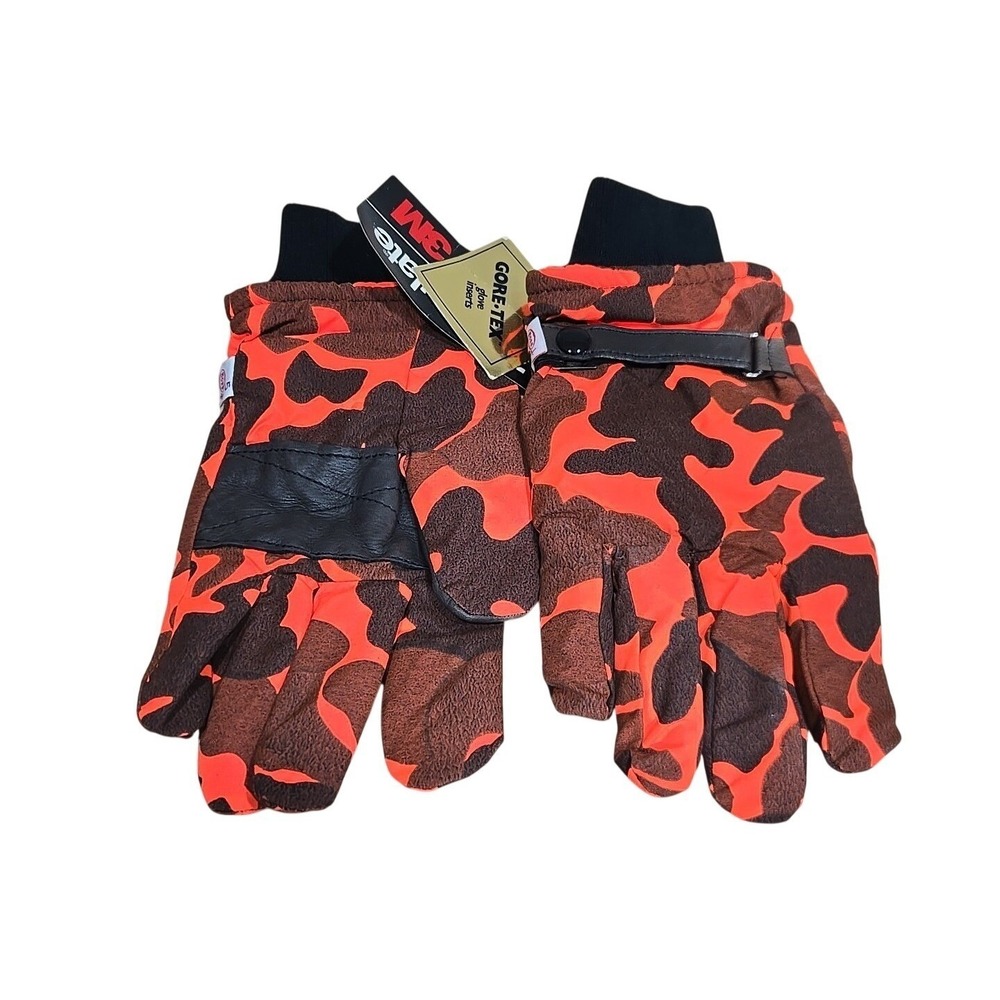 Vintage Thinsulate Thermal Insulation BOSS‎ Gore-Tex Orange Camo L Gloves Mens